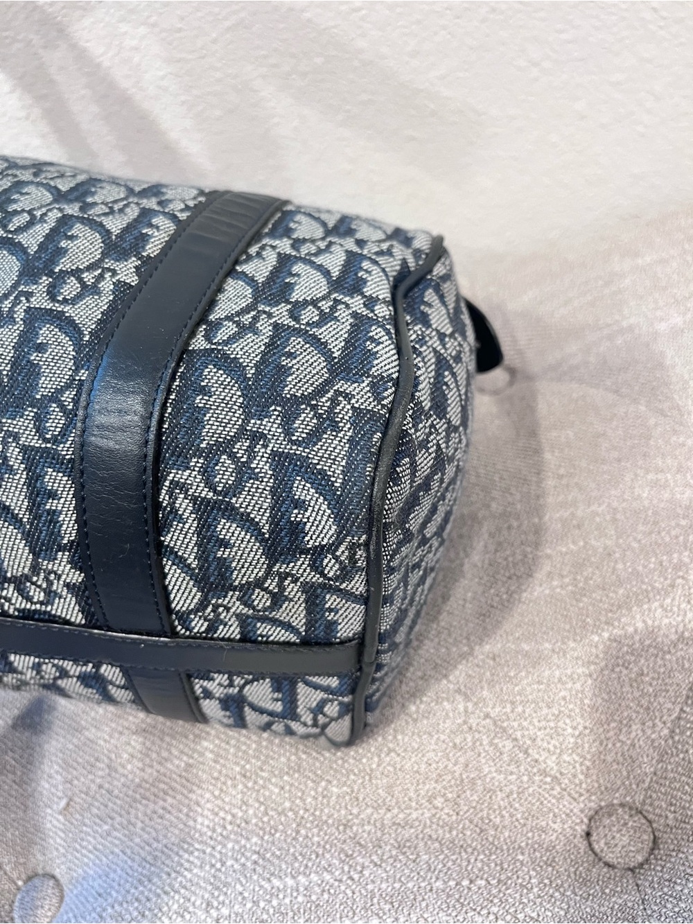 CHRISTIAN DIOR VINTAGE NAVY BLUE TROTTER CANVAS & MATCHING WALLET - Picture 9 of 16